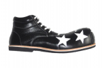 Scarpe Clown Professionali Stelle Punta - Nero Bianco