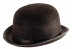 Cappello Bombetta Nero Bordato - Feltro 1mm