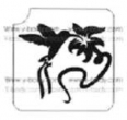 Colibri con Fiore - Pacchetto Stencil 5 pz - 8x7 cm