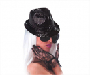 Cappello Gangster Nero con Paillettes