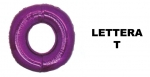 Lettera T Fuchsia - 100cm Mylar Foil Gonfiabile - al pz