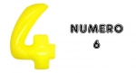 Numero 6 Giallo Neon - 100cm Mylar Foil Gonfiabile - al pz