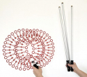 ROSSO Doppio Anello 3.0 Multibolle 40cm con Asta Smontabile Argento 200 cm MTC