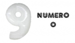 Numero 0 Bianco - 100cm Mylar Foil Gonfiabile - al pz