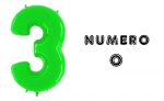 Numero 0 Verde Neon - 100cm Mylar Foil Gonfiabile - al pz