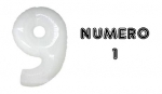 Numero 1 Bianco - 100cm Mylar Foil Gonfiabile - al pz