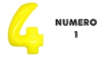 Numero 1 Giallo Neon - 100cm Mylar Foil Gonfiabile - al pz
