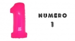 Numero 1 Fuchsia Neon - 100cm Mylar Foil Gonfiabile - al pz