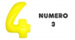 Numero 3 Giallo Neon - 100cm Mylar Foil Gonfiabile - al pz