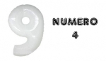 Numero 4 Bianco - 100cm Mylar Foil Gonfiabile - al pz