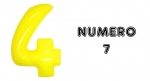 Numero 7 Giallo Neon - 100cm Mylar Foil Gonfiabile - al pz